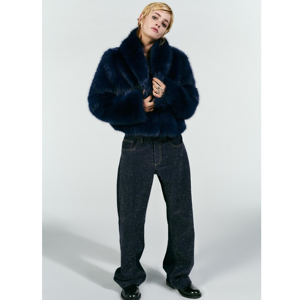 Zara FAUX FUR SHORT COAT - Picture 6 of 16